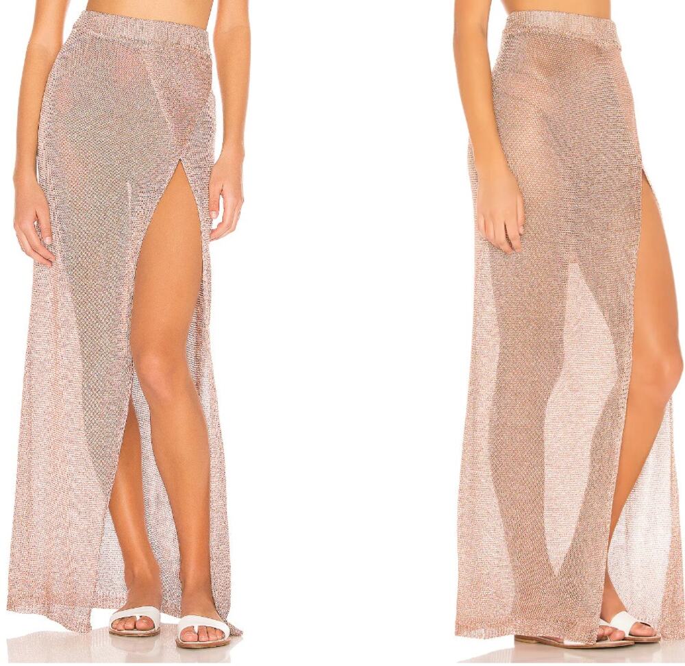 superdown Keva Wrap Maxi Skirt Large in bronze